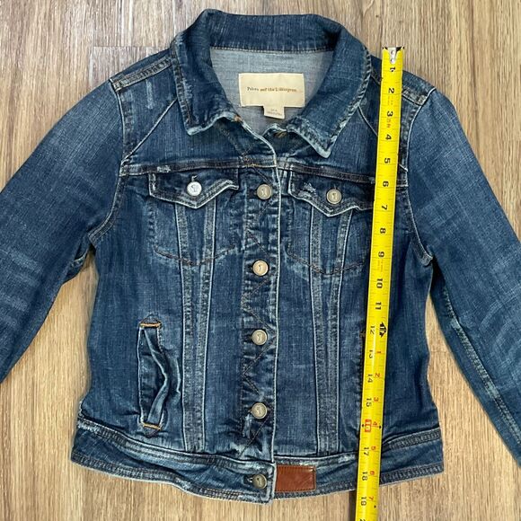 Anthropologie Pilcro and the Letterpress Cropped Blue Denim Trucker Jacket Small - Picture 8 of 8